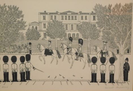 •Vincent Haddelsey (1934-2010). Guards Parade, artist signed print, 29cm x 46cm.