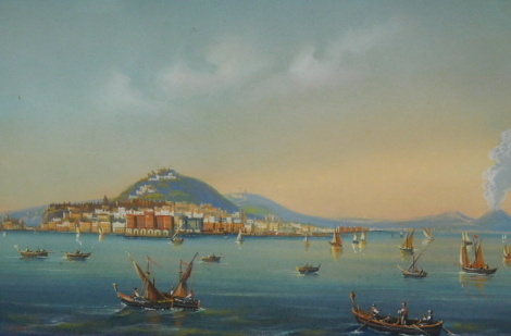 La Pira (19th/20thC). Naples, gouache, signed, 17.5cm x 25.5cm.