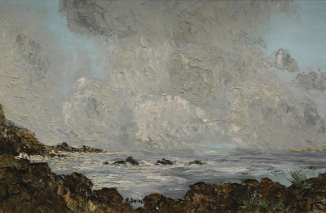 •20thC French School. Seascape, oil on canvas, indistinctly signed, 36.5cm x 59.5cm