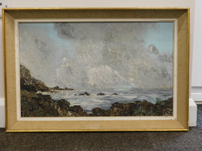 •20thC French School. Seascape, oil on canvas, indistinctly signed, 36.5cm x 59.5cm - 2