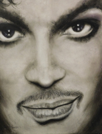 •Joey Parkin (21stC). Prince, portrait, mixed media, signed, 106cm x 85cm.