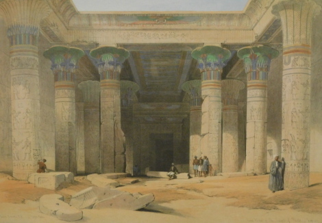 After Roberts. Grand Portcio at the Temple of Philae, Egypt, print after the original, 35cm x 49cm.