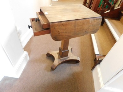 An early 19thC mahogany pedestal table, with frieze drawers and opposing dummy drawers, square taper column and scrolling quatrefoil platform. Please note this lot is located on site at the former offices of Messrs Stapleton & Son Solicitors, 1 Broad Str - 6