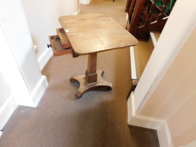 An early 19thC mahogany pedestal table, with frieze drawers and opposing dummy drawers, square taper column and scrolling quatrefoil platform. Please note this lot is located on site at the former offices of Messrs Stapleton & Son Solicitors, 1 Broad Str - 7