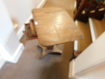 An early 19thC mahogany pedestal table, with frieze drawers and opposing dummy drawers, square taper column and scrolling quatrefoil platform. Please note this lot is located on site at the former offices of Messrs Stapleton & Son Solicitors, 1 Broad Str - 8