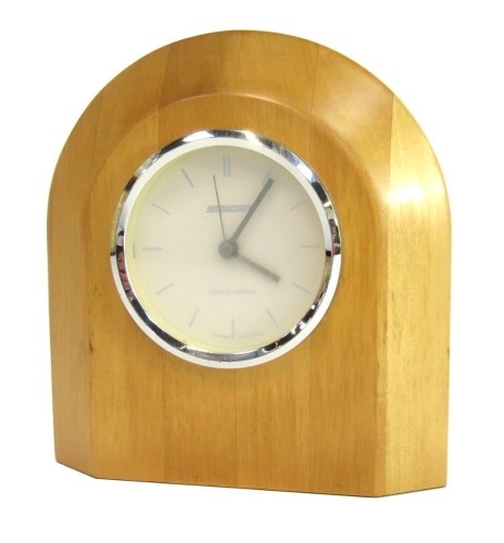 A Staiger West Germany radio controlled mantel clock, in beech case ...