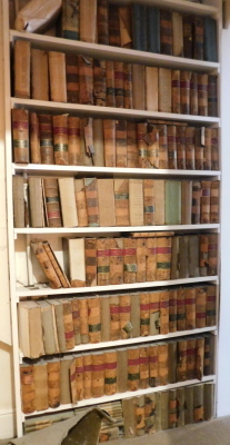 Victorian Law Journals and other leather and cloth uniform bound legal books, to include The All England Law Reports, etc. (entire contents of bookshelves, circa 24m run) Please note this lot is located on site at the former offices of Messrs Stapleton & - 2