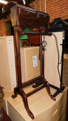 A mahogany valet stand, together with a Corby trouser press. (2)