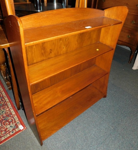 A Remploy mahogany open bookcase.