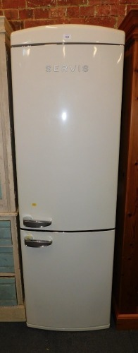 A Servis cream enameled fridge freezer, model C60185NFC.