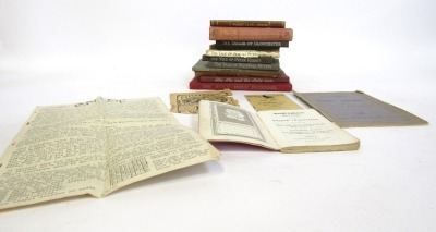 A group of Beatrix Potter books, comprising The Tailor of Gloucester, The Tale of Benjamin Bunny, The Tale of Jemima Puddleduck, Peter Rabbit and Squirrel Nutkin, together with The Rolly Polly Pudding, Bloomsfield Poems, Cornish Rule and other reference b