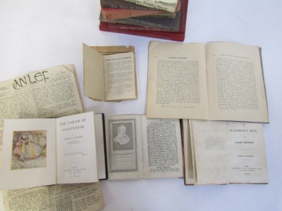 A group of Beatrix Potter books, comprising The Tailor of Gloucester, The Tale of Benjamin Bunny, The Tale of Jemima Puddleduck, Peter Rabbit and Squirrel Nutkin, together with The Rolly Polly Pudding, Bloomsfield Poems, Cornish Rule and other reference b - 3