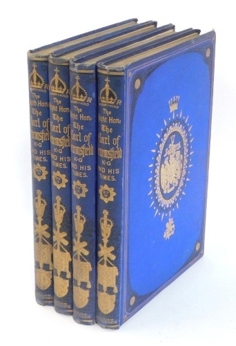 McKenzie (William) The Right Honourable The Earl of Beaconsfield KG and his Times, volumes 1-4, in blue cloth and gilt tooled bindings. (4)