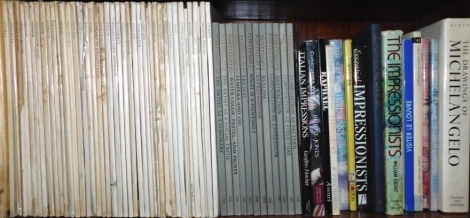 A group of art books, comprising The Impressionist, Essential Impressions, Renoir, Michael Angelo, Portfolio 1-12, etc. (1 shelf)