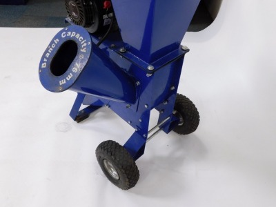 A TM=CH petrol wood chipper, model no. 24309, in blue. - 4