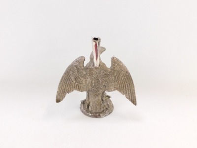 A silver plated eagle epergne stand, perched on a rock with fluted top, faint stamp to underside, 20cm high. - 4