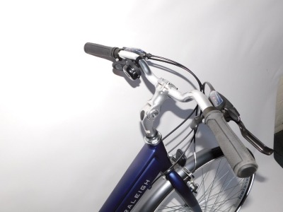 A Raleigh Pioneer lady's bicycle, with steel and blue frame, with cycle pump and accessories. - 2