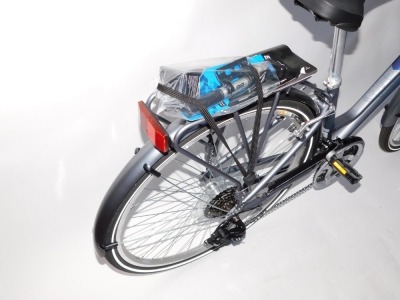 A Raleigh Pioneer lady's bicycle, with steel and blue frame, with cycle pump and accessories. - 3