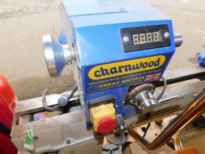 A Charnwood woodworking lathe, model W870, together with various chucks, cutters, wheels, etc, 170cm long. - 6