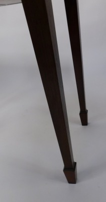 A Georgian style mahogany card table, the fold over top with reeded edge, enclosing a baize interior, raised on square tapering legs, and spade feet, 72cm high, 87cm wide, 44cm deep. - 2