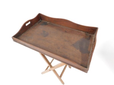 A Victorian mahogany butler's tray, on stand, 87cm high, 72cm wide, 49cm deep. - 2