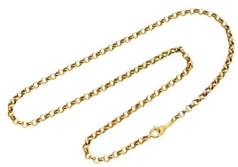 A 9ct gold curb link neck chain, 39cm long, 7g all in.