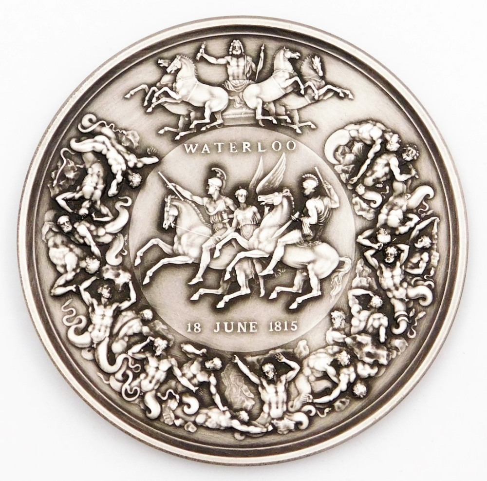 A Royal Mint Pistrucci Waterloo silver medal, by Benedetto Pistrucci ...