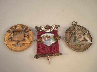 A silver Masonic medallion