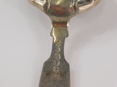 A Victorian silver caddy spoon, shell capped fiddle pattern, shell bowl, Newcastle, 1868, 9cm long. - 2