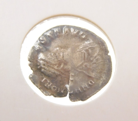 A Honorius 393-423 Siliqua silver coin, Roma seated.