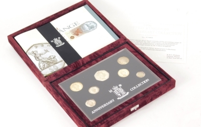 A 25th Anniversary of Decimalisation silver proof coin set, cased with paperwork.