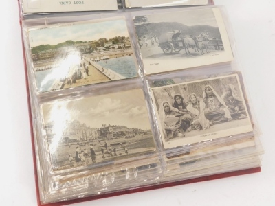 Various postcards, early 20thC and others, black and white SS Egypt boat, townscapes, London, Bucks Mill, 1919, Burton Bradstock street scene with figures, Edward VII postcard, etc. (one album) - 2