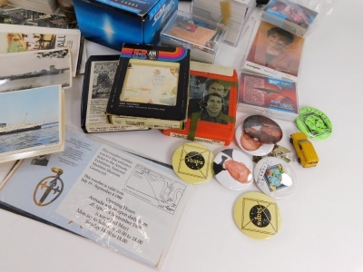 Various Star Trek and other ephemera, etc., Sgt. Pepper's Lonely Hearts Club Band, Beatles, Parlophone, signed photograph of Gaynor Barnes, small quantity of ephemera, miniature early 20thC leather tape measure, badges to include PSAS, various others, Sta - 2