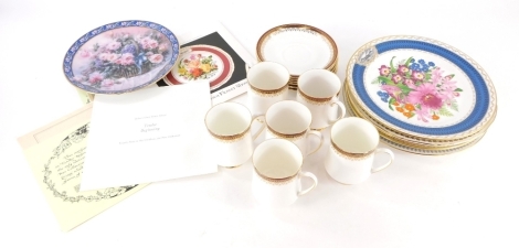 A Royal Albert Holyrood part coffee service, to include cups, 9cm high, saucers, etc. and various other collectors plates. (a quantity)