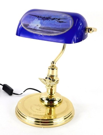 A boxed and as new Lancaster brass effect desk lamp, 28cm high.