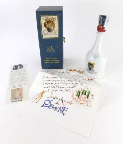 A boxed bottle of Conde de Osborne Gran Reserva brandy.