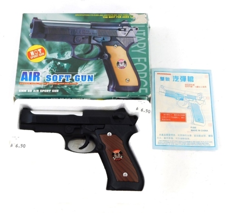 A 6mm BB Air Sport pistol, partially boxed, 13cm high. (a quantity)