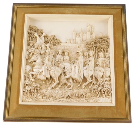 A Marcus Designs wall plaque, by D. H. Morton, heraldic scene, 35cm x 33cm.