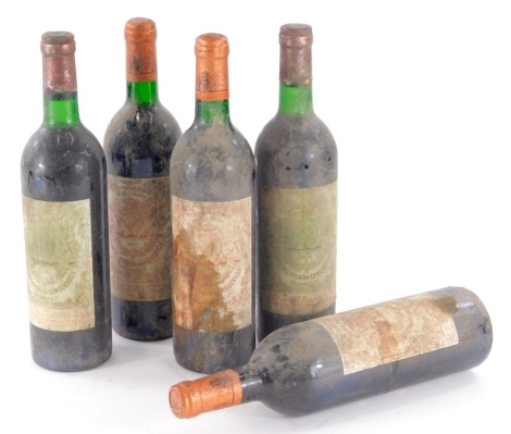 Various wine, Pichon Longueville red wine, 1975 Baron de Pichon-Longueville, etc. (5).