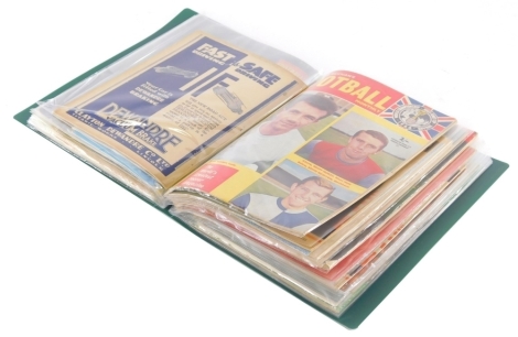 An A4 display book, containing various ephemera, Transport Efficiency March 1939 booklet, Red Arrows 21st Season booklet, Battle of Britain August-Oct 1940, Football Monthly, various, Charles Buchan's Football Monthly, Lincolnshire Magazine May-June 1934,