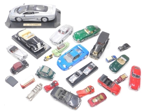 Various die cast vehicles, Burango Bugatti 1/18 scale, 7cm high, various other vehicles, etc. (a quantity)