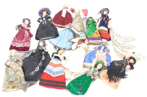 Various children's puppets, some in Regency dress, female puppets, 22cm high, etc. (a quantity).