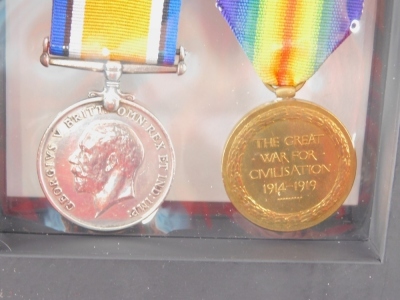 A cased set of World War I medals, Campaign and Victory medals, and another, World War II cased sets, the World War I medals believed to be marked PTE HT AMSLEY. (2 cases) - 2