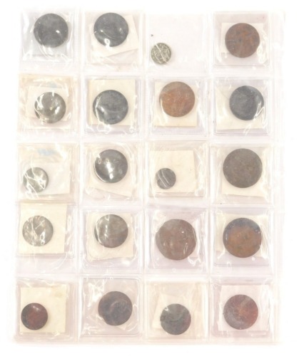 Various tokens, to include 1852, Quebec bank, 1779/1792 Coalbrook, Iron Bridge, 1792 half penny, trade and other tokens, etc. (a quantity)