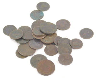 Various George III coins, to include various cartwheel pennies. (a quantity)