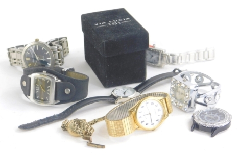 Various fashion watches, a Sekonda gentleman's watch with elasticated bracelet and 3cm dia. dial, various others, boxed Via Lucia 181 etc. (a quantity)