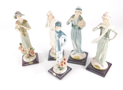 A set of five Florence Giuseppe Armani figures, to include Poppy, 24cm high (5).