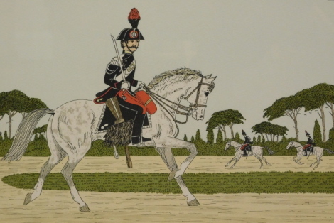 •Vincent Haddelsey (1934-2010). Hussar on horseback, artist signed lithograph proof, 27cm x 42cm.