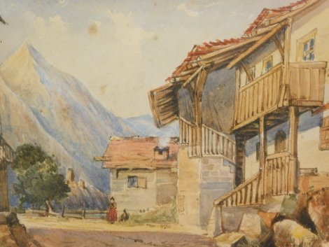 19thC Continental School. Near Murtiguy le Bourg, watercolour, titled and dated 1866 verso, 15cm x 24.5cm.