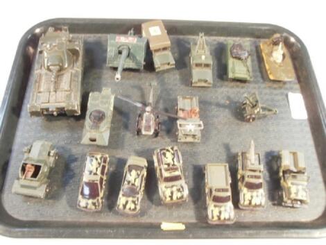 A Corgi toys Chieftain medium tank and other military toys